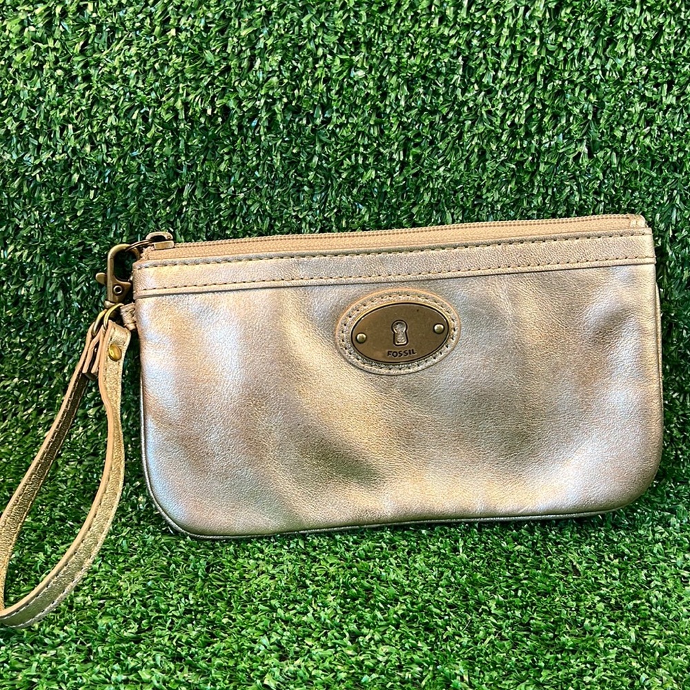 Fossil Gold Metallic Wristlet